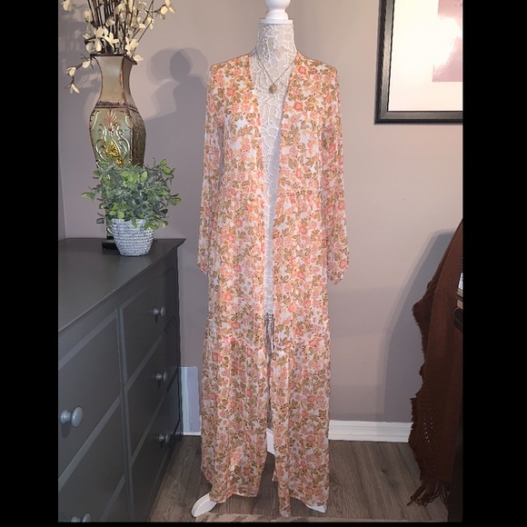 NWOT Floral Long Sleeve Duster - Picture 7 of 8